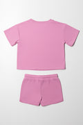 Fleece Shorts Set Pink (3)