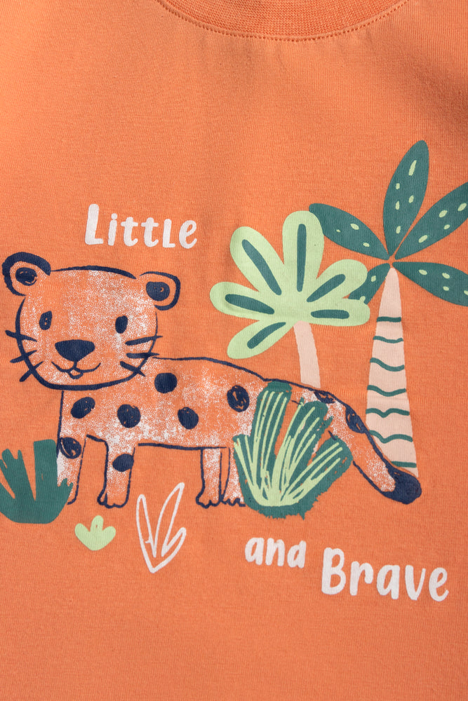 2 Pack Printed T-Shirt Orange & Print
