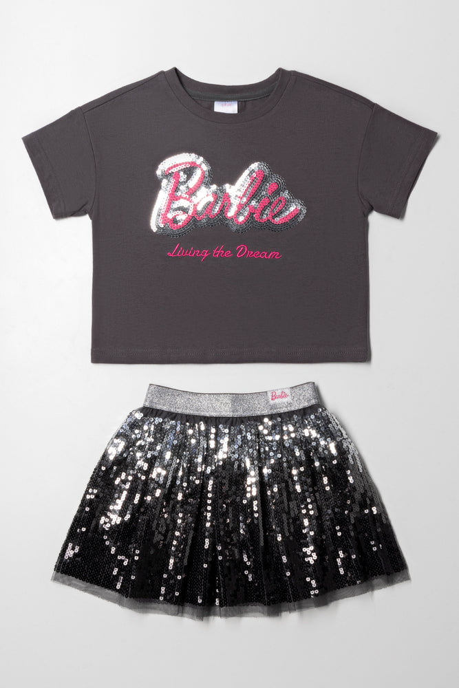 Barbie Sequin Set Charcoal