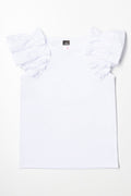 Frilled Sleeves Vest White
