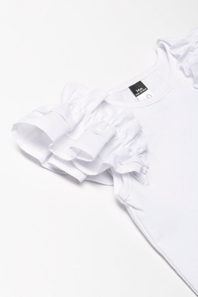 Frilled Sleeves Vest White (1)