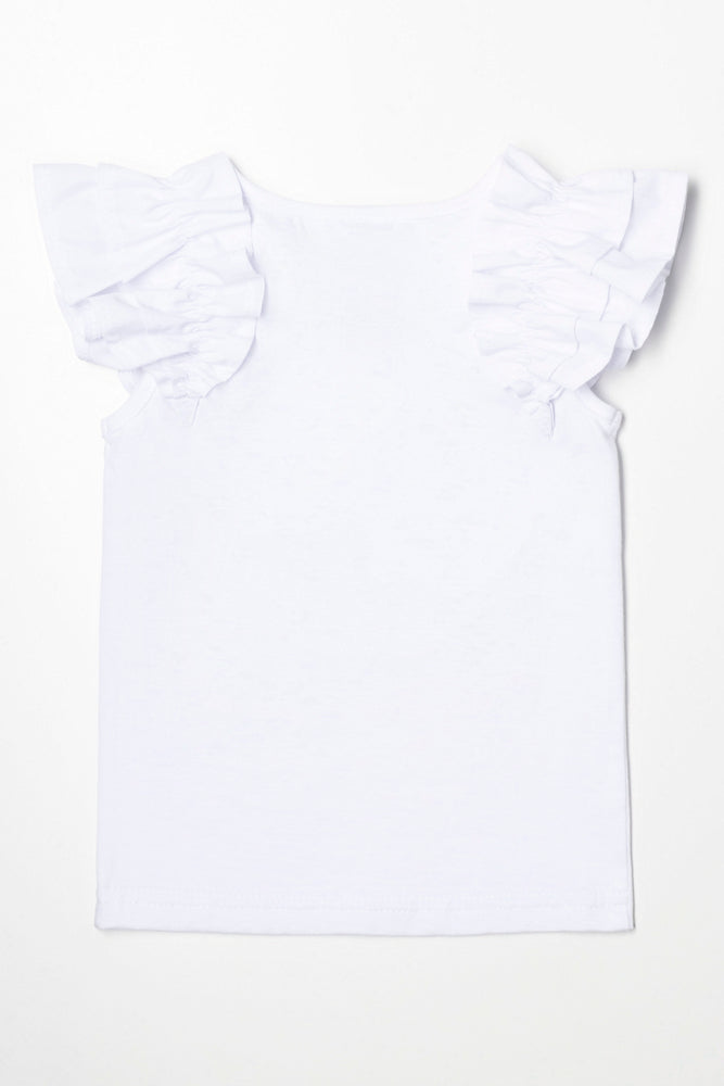 Frilled Sleeves Vest White (2)