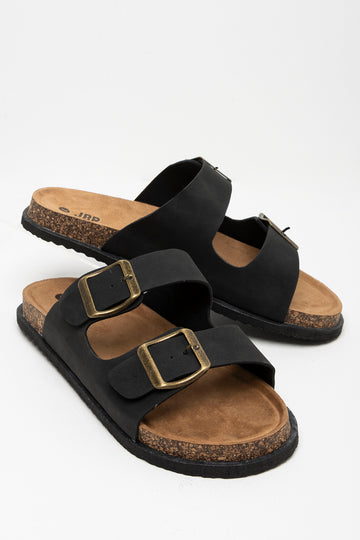 Double Band Sandals Black