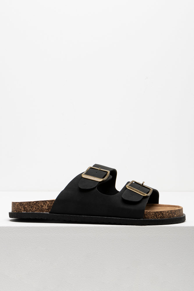 Double Band Sandals Black (1)