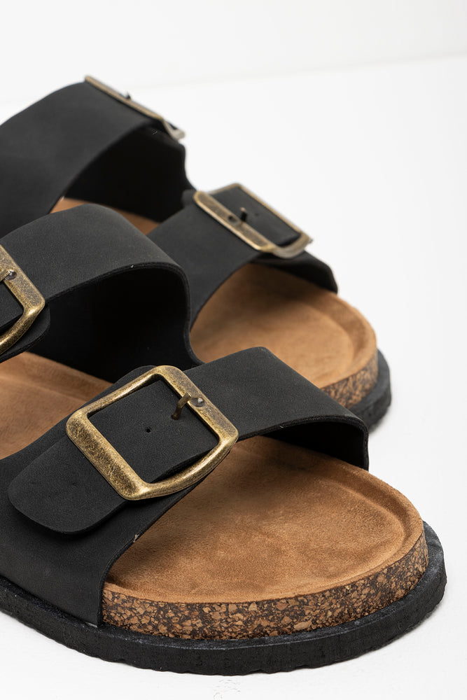 Double Band Sandals Black (2)