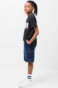 Cargo Denim Shorts Blue