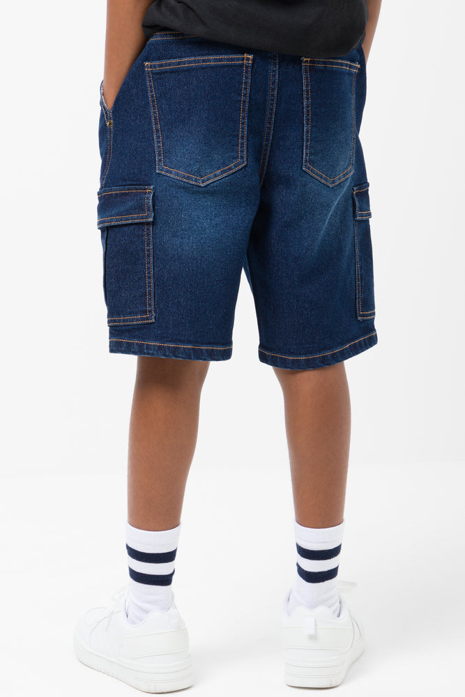 Cargo Denim Shorts Blue (2)