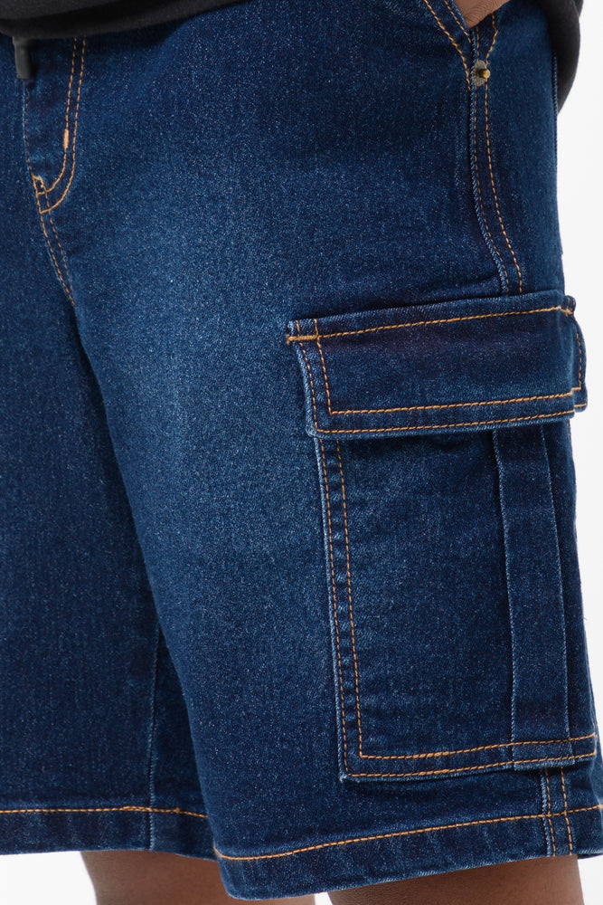 Cargo Denim Shorts Blue (3)