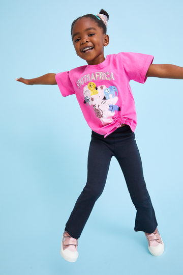 Flare Leggings Set Pink And Navy