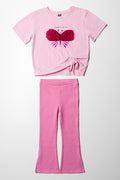 Butterfly Flare Leggings Set Pink