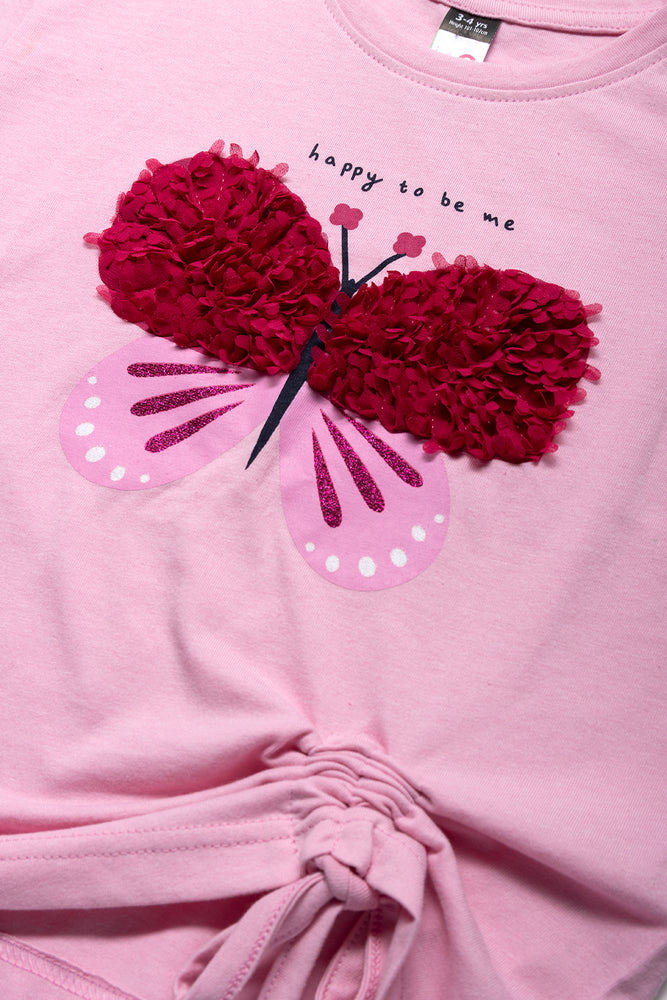 Butterfly Flare Leggings Set Pink