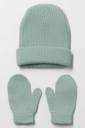 2 Piece Beanie Set Green