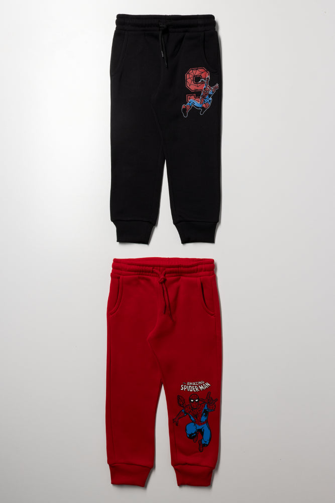 2 Pack Spiderman Trackpants Red & Black