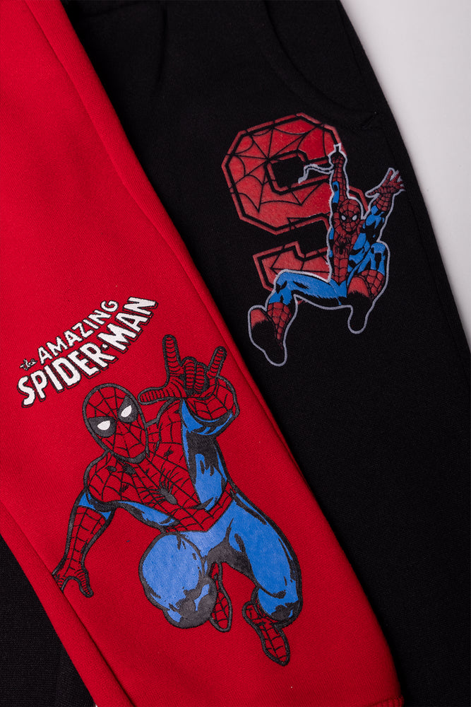 2 Pack Spiderman Trackpants Red & Black