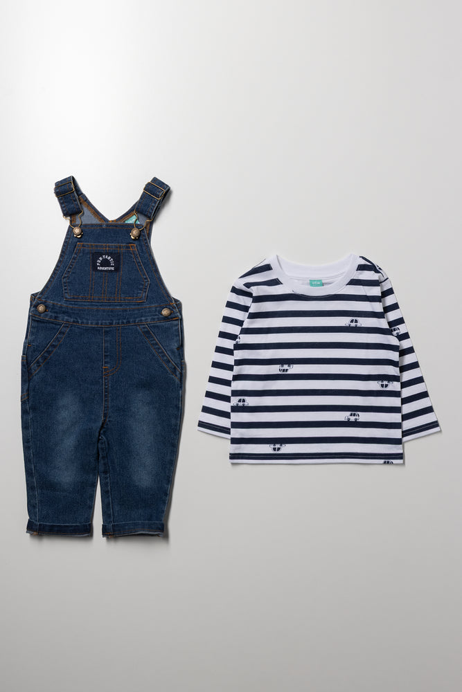 Denim Dungaree Set Blue (2)