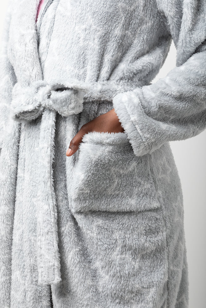 Star Hooded Sherpa Gown Grey (3)
