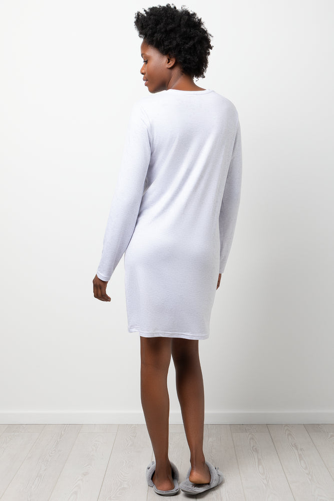 2 Pack Brunch O Clock Long Sleeve Sleepshirts Grey And Pink (2)