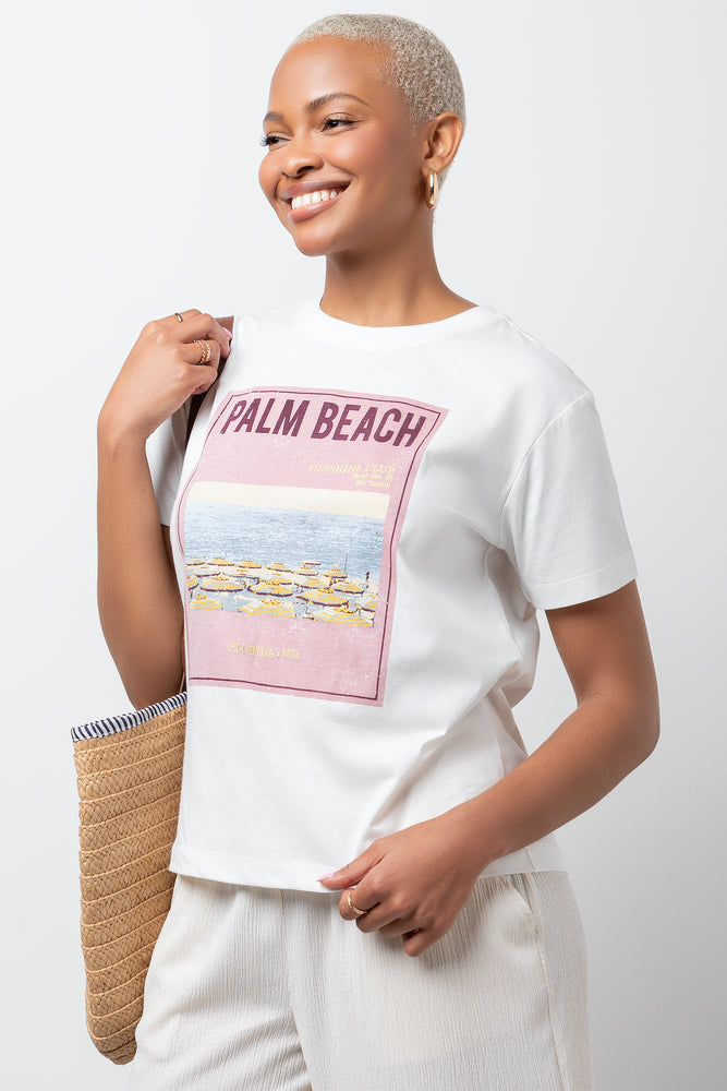 Palm Beach Short Sleeve T-Shirt White
