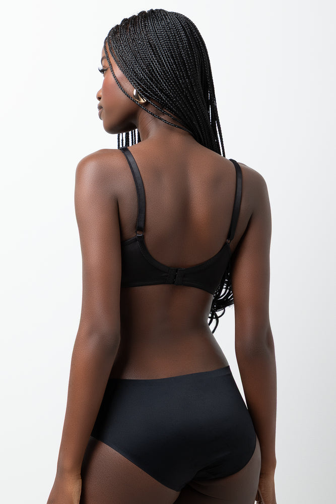 3 Pack Bonded Boyleg Panties Black And Natural (3)