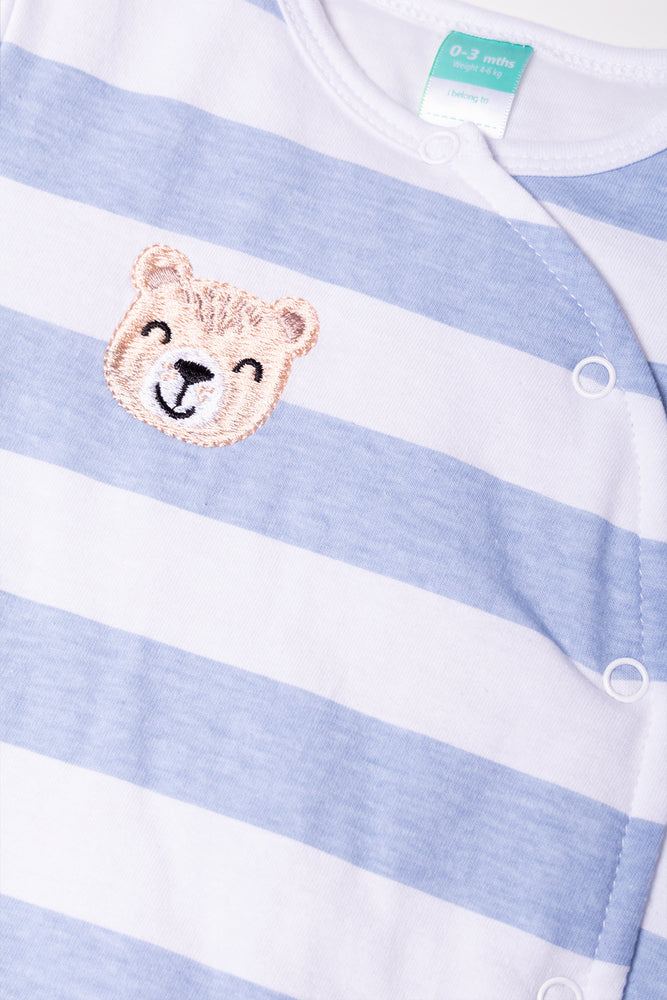 Stripe Baby Grow Blue And White (1)