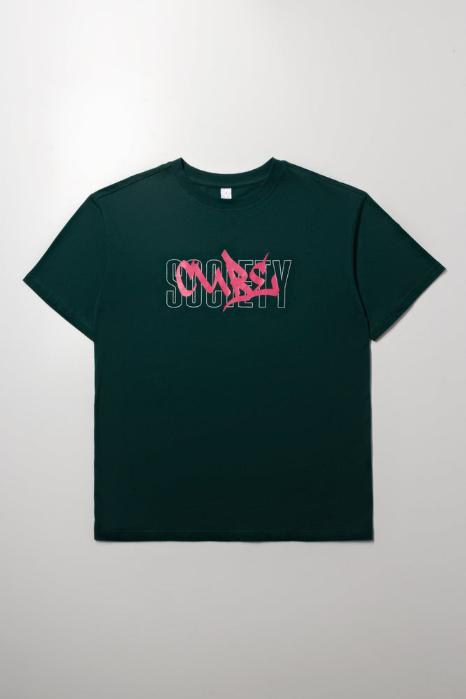Oversized Graphic T-Shirt Dark Green