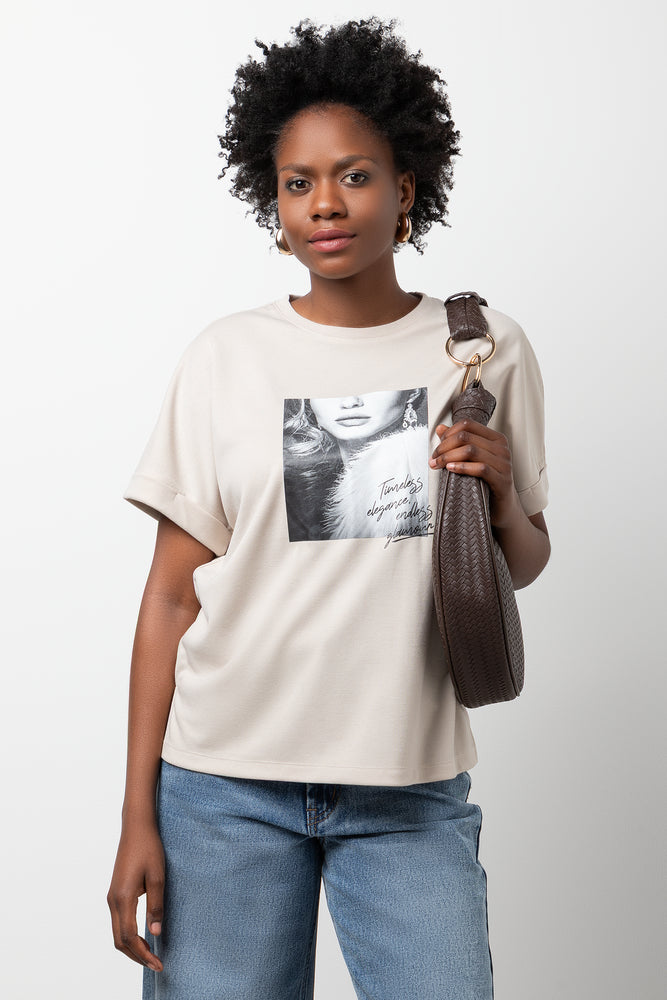 Short Sleeve Oversized T-Shirt Natural