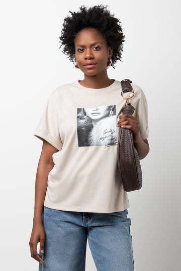 Short Sleeve Oversized T-Shirt Natural