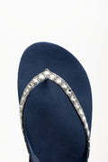 Diamante Flip Flops Navy (4)