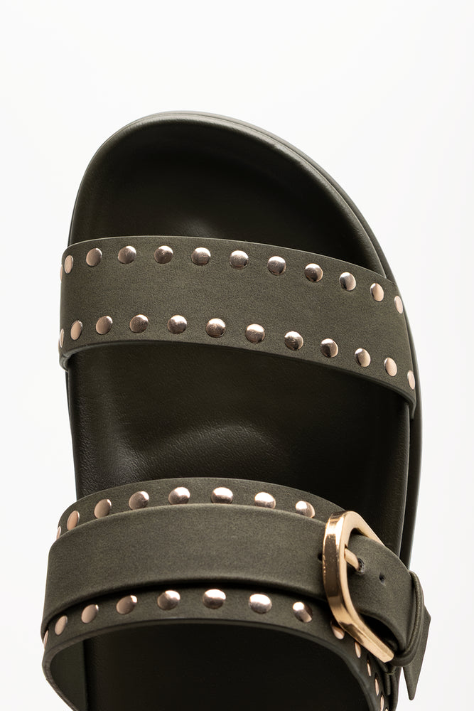 Studded Sandals Dark Green (4)