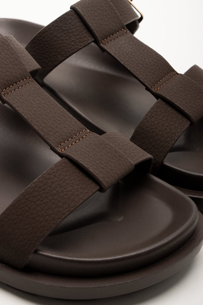 T-Bar Buckle Sandals Chocolate (2)