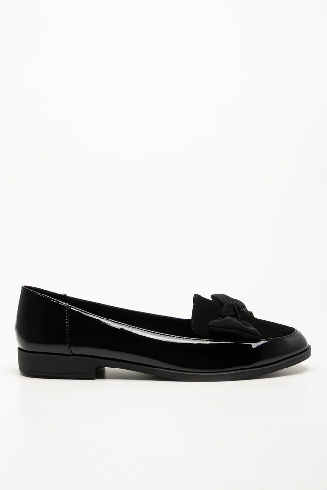 Bow Trim Loafer Black