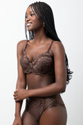 2 Pack Lace Balconette Bras Brown And Light Pink (1)