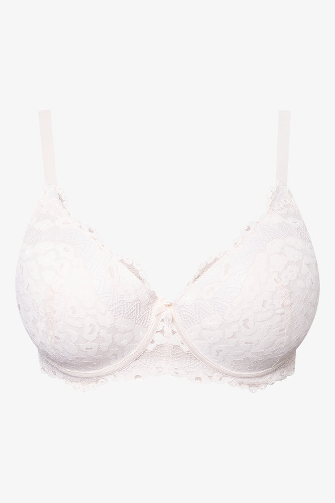Plus Size 2 Pack  Lace Balconette Bra Brown And White (2)