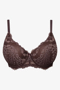 Plus Size 2 Pack  Lace Balconette Bra Brown And White (3)