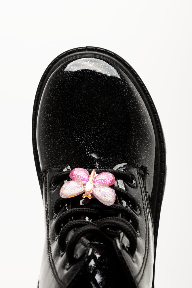 Charm Lace Up Boots Black (4)