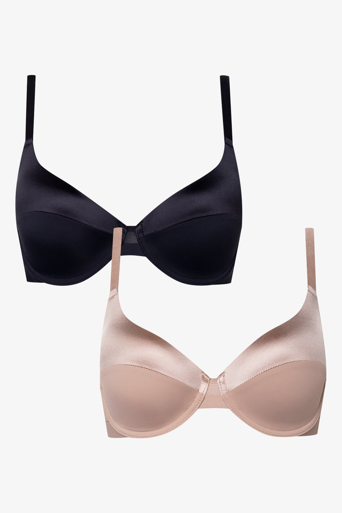 2 Pack T-Shirt bras Black And Natural (1)