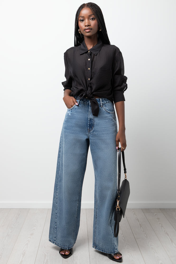 Wideleg Jeans Medium Wash