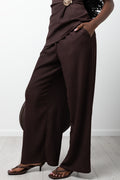 Crinkle Pull On Pants Chocolate (1)
