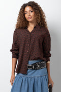 Leopard Long Sleeve Shirt Brown