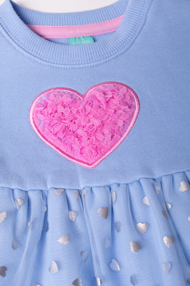 Tulle Skirt Fleece Dress Blue (1)
