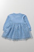 Tulle Skirt Fleece Dress Blue (2)