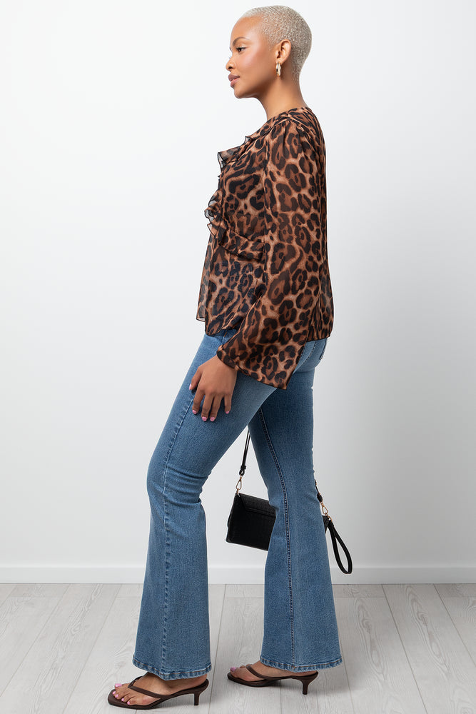Chiffon Leopard Print Blouse