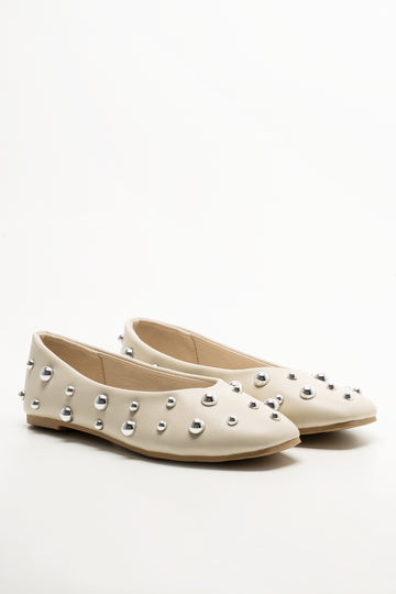 Studded Pumps Natural