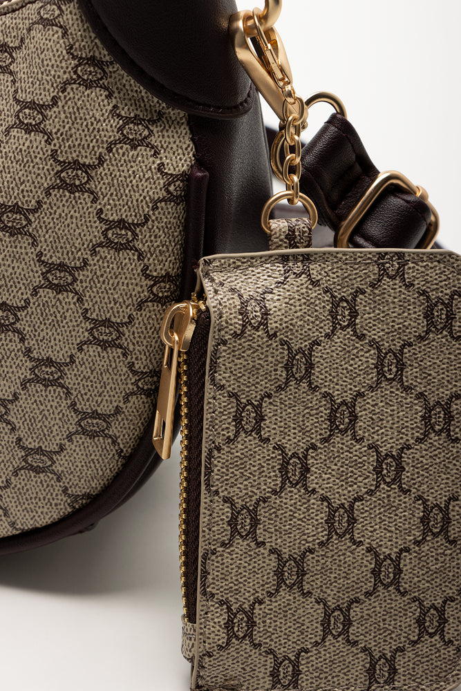 Monogram Crescent Bag Chocolate (4)