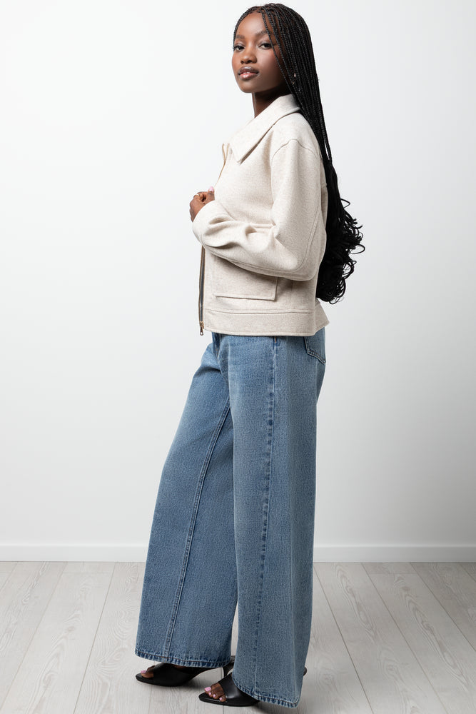 Melton Bomber Jacket Natural