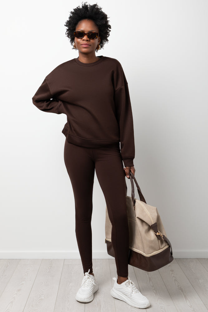 Wide Waist Leggings Chocolate