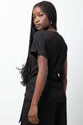 Short Sleeve Knit Top Black (2)