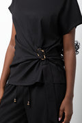 Short Sleeve Knit Top Black (3)