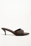 Kitten Heel Mule Sandal Brown (1)