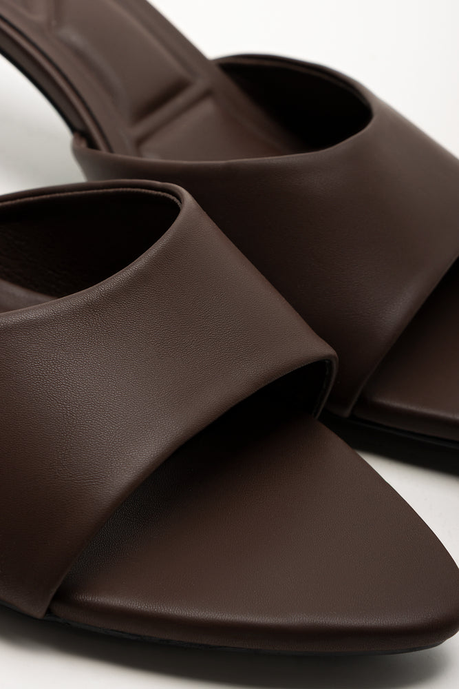 Kitten Heel Mule Sandal Brown (2)